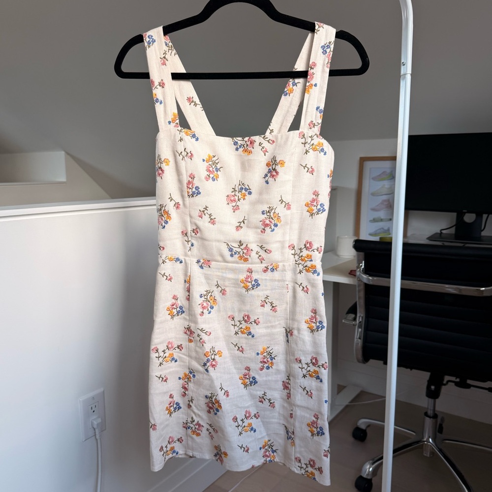 Reformation Floral Embroidered Mini Dress
